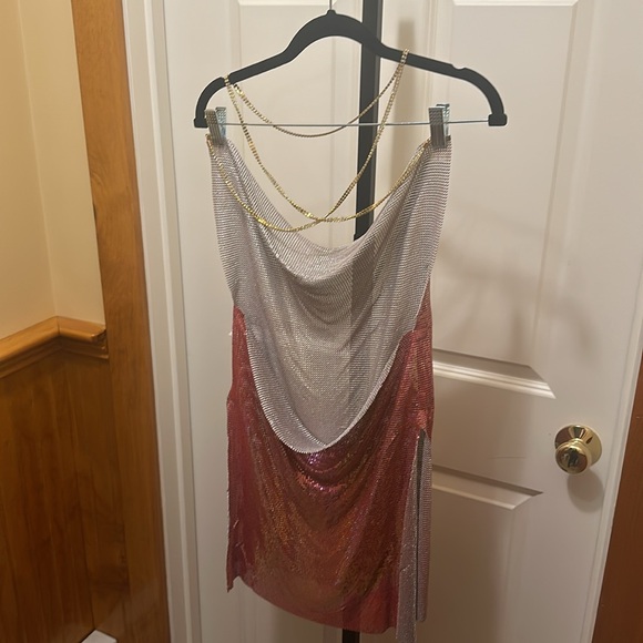 REVOLVE 8 Other Reasons Chainmail Mini Dress in Multi ONE SIZE FITS MOST NEW - Picture 12 of 15